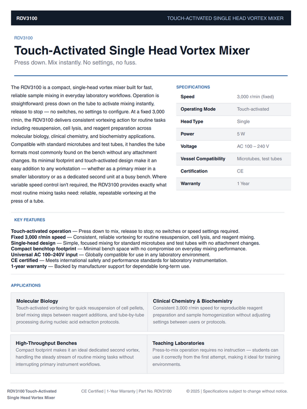 RDV3100 Datasheet